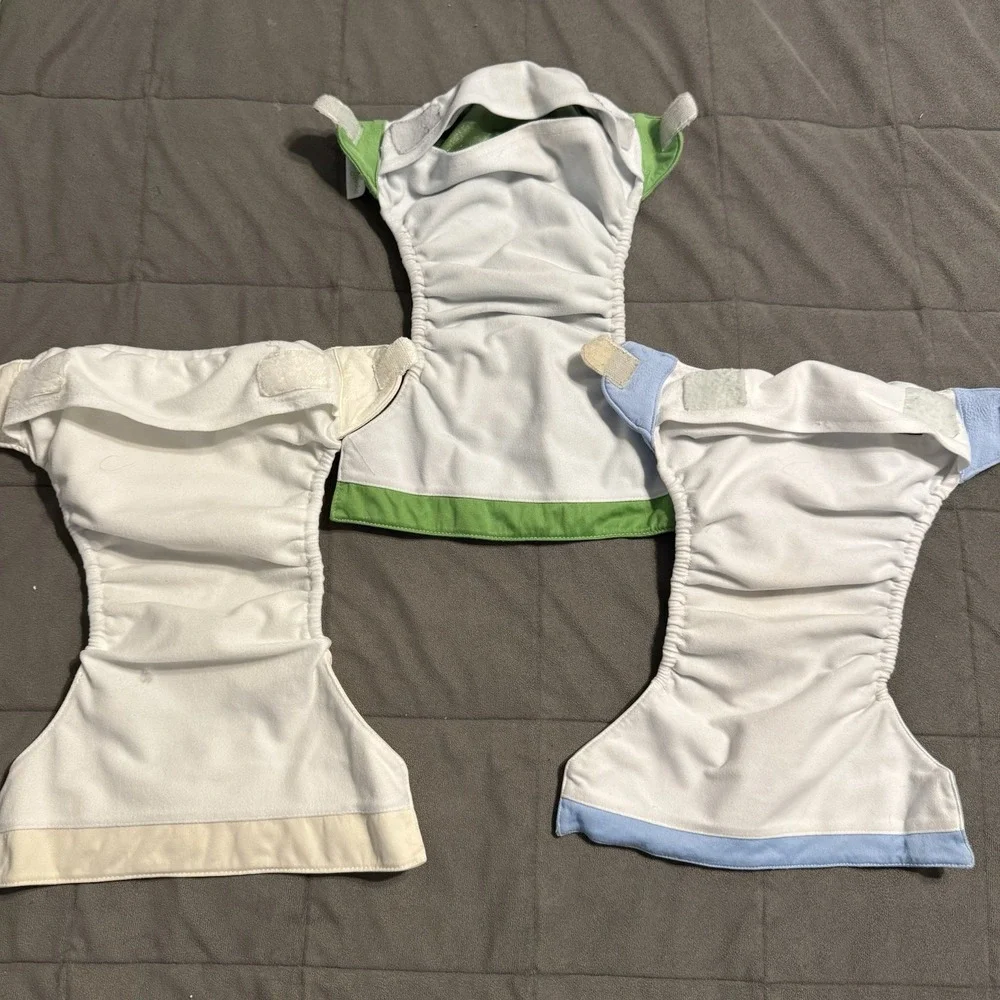 Lot of 7 Bum Genius Pocket Diapers &‎ All-in-One Solid Colors